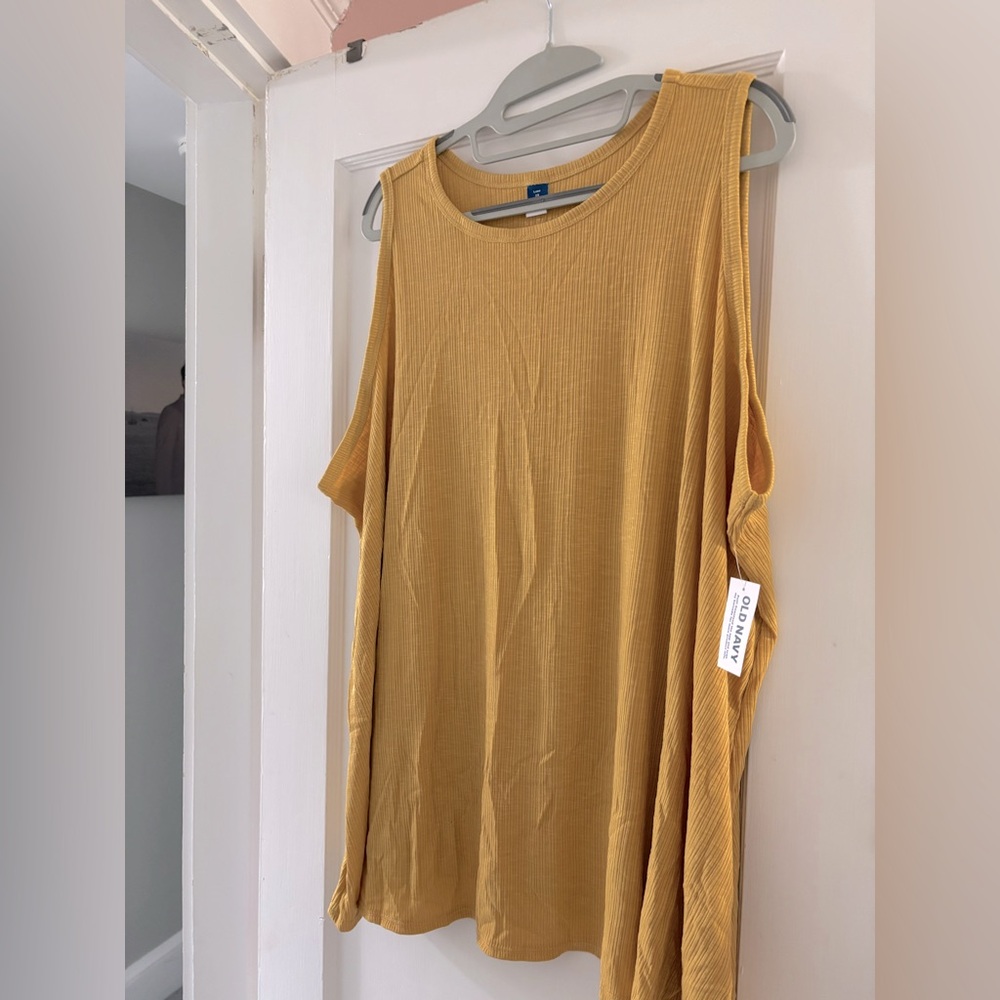 OLD NAVY LUXE HIGH NECK SLEEVELESS TOP | HONEY MUSTARD | 3X